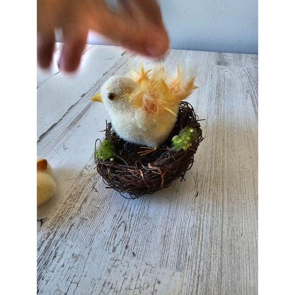 Vintage fluffy bird nest baby ducks Easter spring for life-size unique feathers - Picture 9 of 11